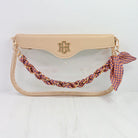 Madi Gameday Clear Crossbody - Nude/Navy & Orange Scarf Chain-Crossbody-Caroline Hill-LouisGeorge Boutique, Women’s Fashion Boutique Located in Trussville, Alabama