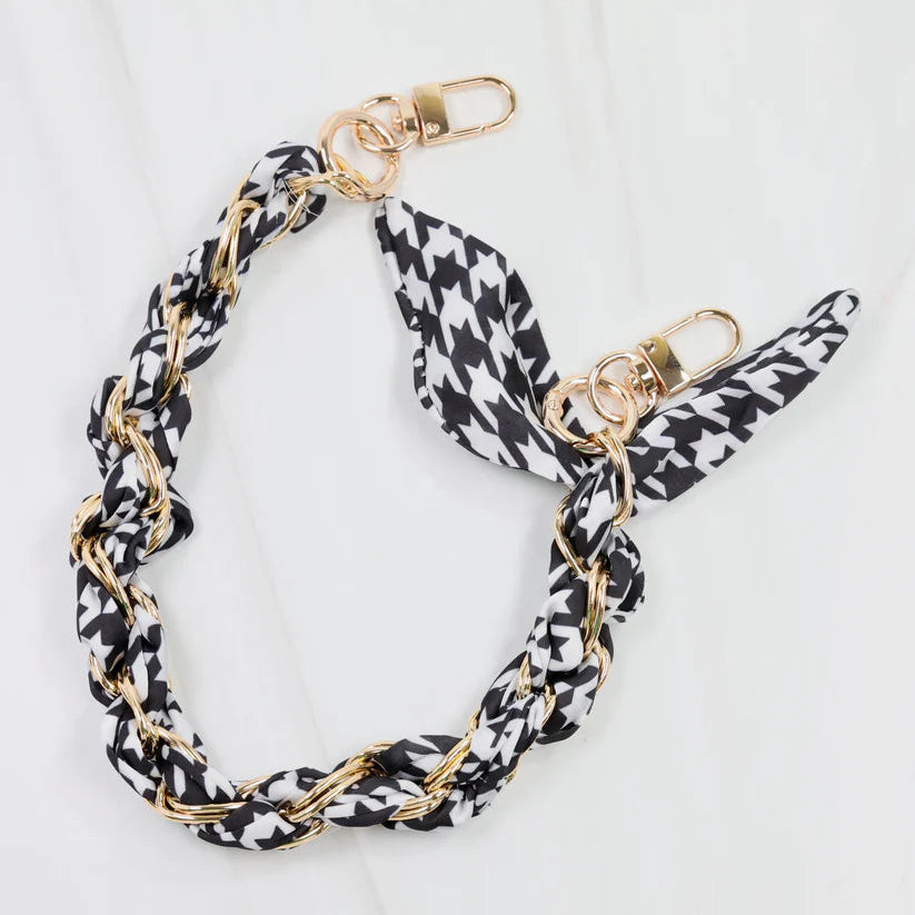 Madi Gameday Clear Crossbody - Black/Houndstooth Scarf Chain-Crossbody-Caroline Hill-LouisGeorge Boutique, Women’s Fashion Boutique Located in Trussville, Alabama