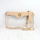 Madi Gameday Clear Crossbody - Nude/Navy & Orange Scarf Chain-Crossbody-Caroline Hill-LouisGeorge Boutique, Women’s Fashion Boutique Located in Trussville, Alabama