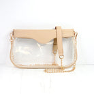 Madi Gameday Clear Crossbody - Nude/Navy & Orange Scarf Chain-Crossbody-Caroline Hill-LouisGeorge Boutique, Women’s Fashion Boutique Located in Trussville, Alabama