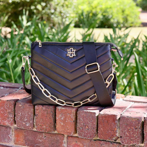Ariana Crossbody Black VQ-Handbags-Caroline Hill-LouisGeorge Boutique, Women’s Fashion Boutique Located in Trussville, Alabama