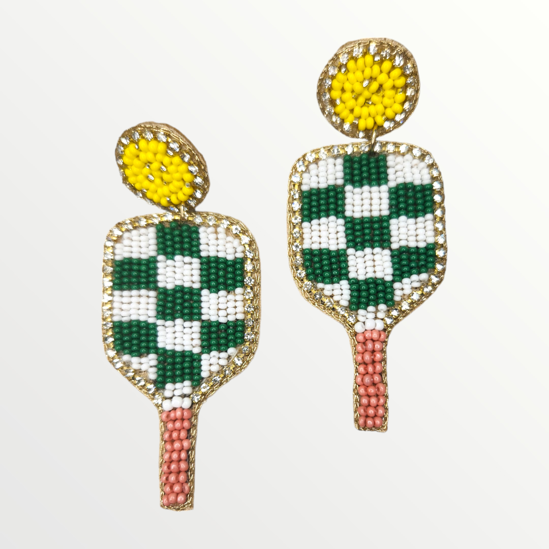 Pickleball Beaded Earrings-Earrings-LouisGeorge Boutique-LouisGeorge Boutique, Women’s Fashion Boutique Located in Trussville, Alabama