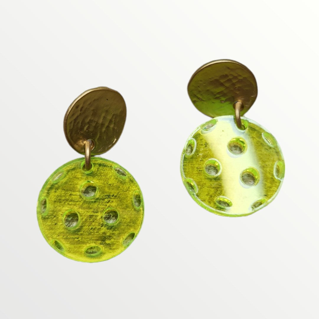 Neon Acrylic Pickleball Earrings-Earrings-WMG-LouisGeorge Boutique, Women’s Fashion Boutique Located in Trussville, Alabama