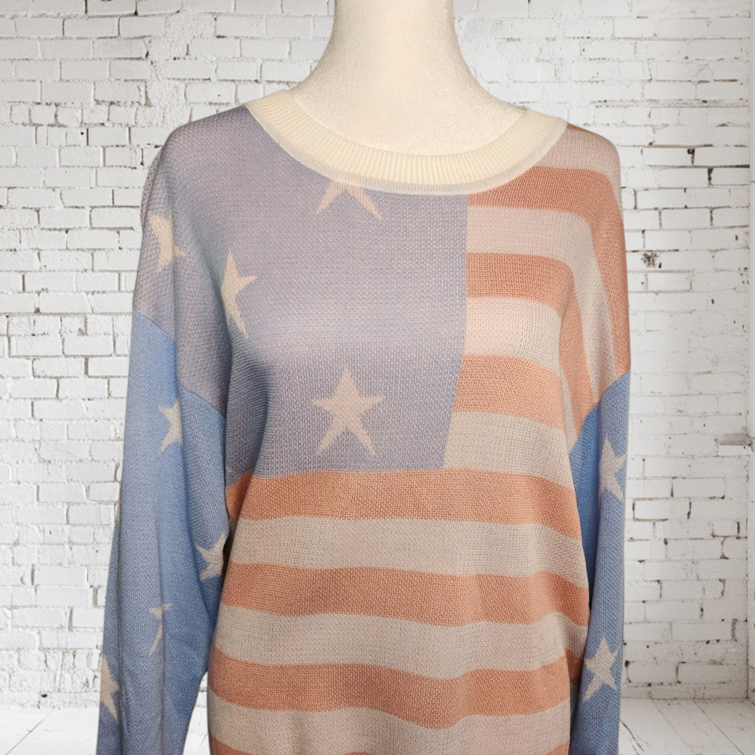Pastel Knit USA Summer Sweater by White Birch - Plus/Regular-Sweater-White Birch-LouisGeorge Boutique, Women’s Fashion Boutique Located in Trussville, Alabama
