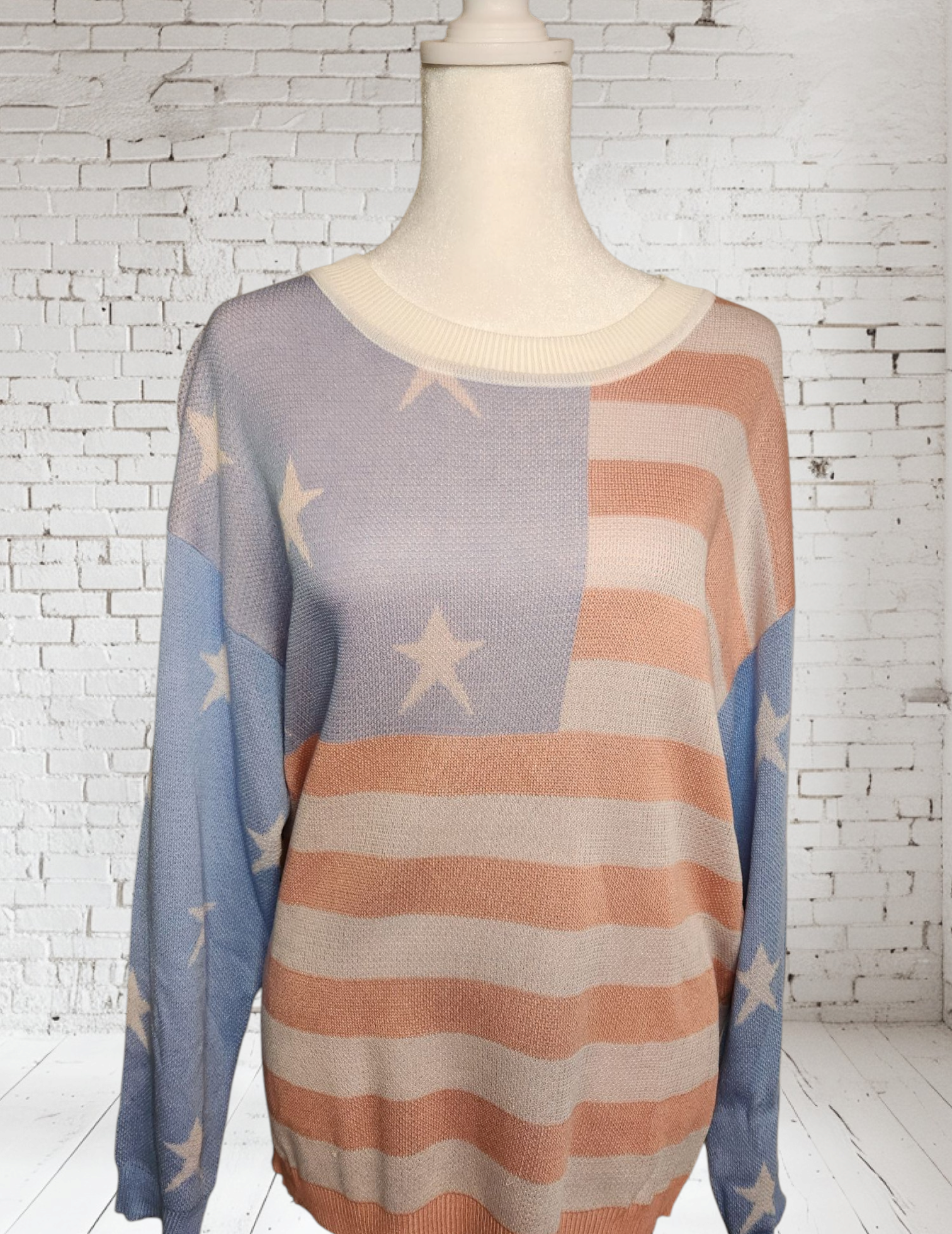 Pastel Knit USA Summer Sweater by White Birch - Plus/Regular-Sweater-White Birch-LouisGeorge Boutique, Women’s Fashion Boutique Located in Trussville, Alabama