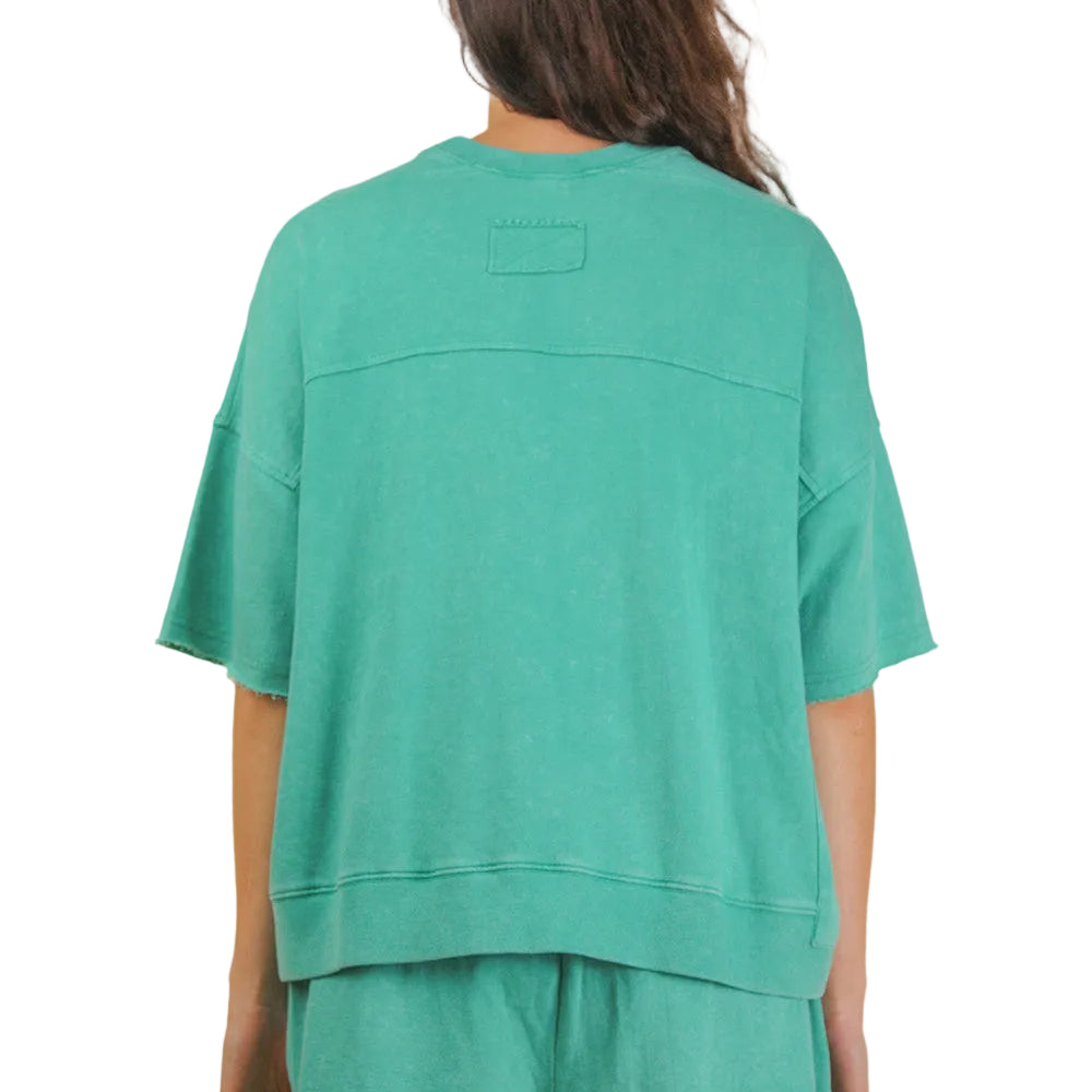 Mineral Washed Short Sleeve Tee & Shorts Set - Seafoam - Plus & Reg-Apparel-LouisGeorge Boutique-LouisGeorge Boutique, Women’s Fashion Boutique Located in Trussville, Alabama