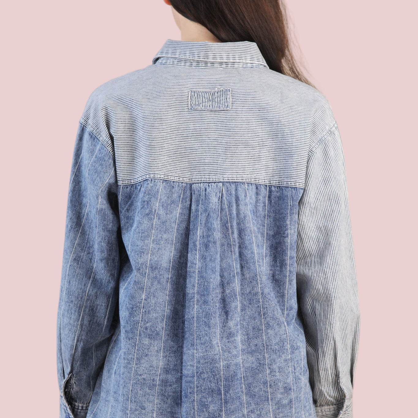 Mineral Wash Denim Stripe Top - Indigo - Plus/Regular-Apparel-Very J-LouisGeorge Boutique, Women’s Fashion Boutique Located in Trussville, Alabama