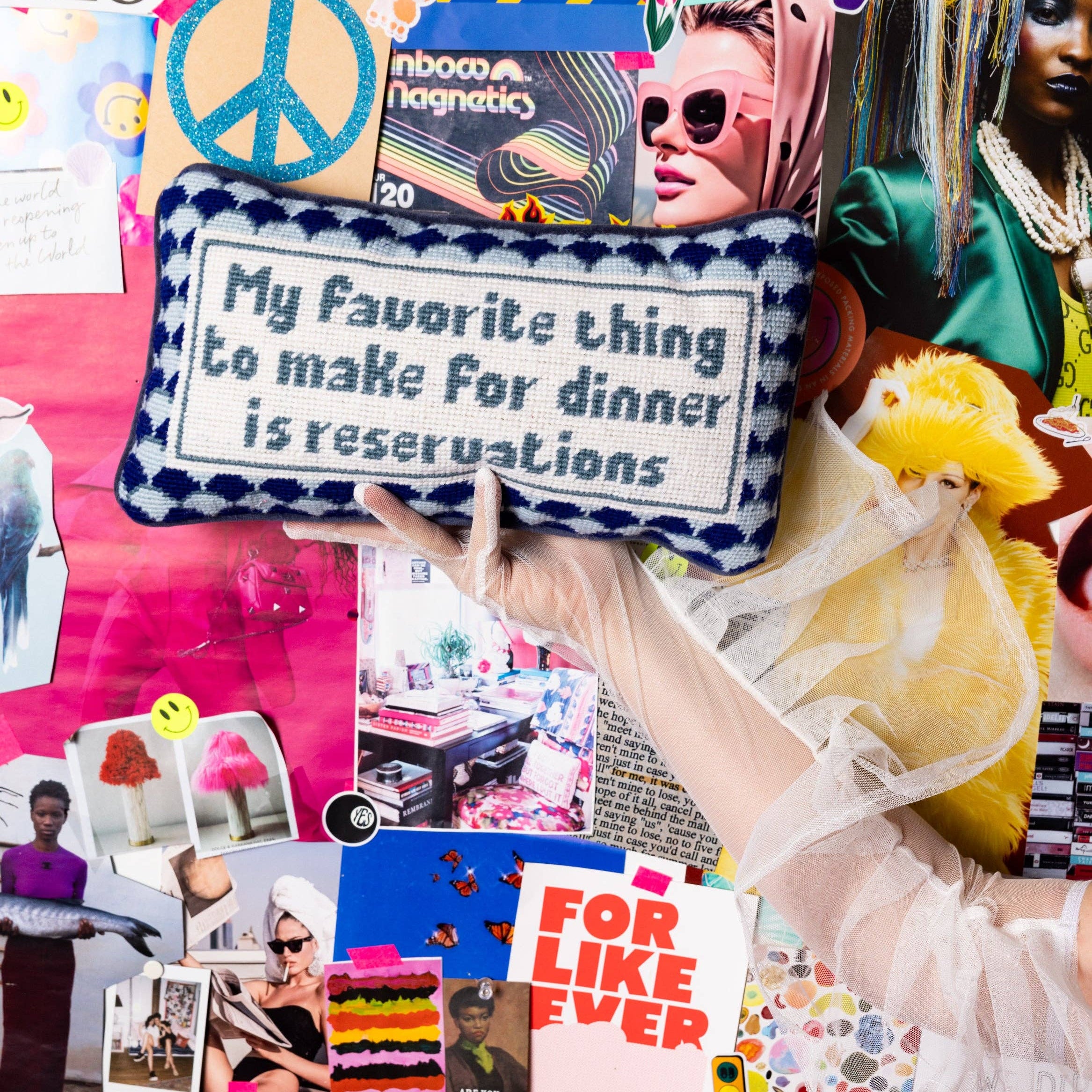 Reservations Needlepoint Pillow-Handbags-LouisGeorge Boutique-LouisGeorge Boutique, Women’s Fashion Boutique Located in Trussville, Alabama