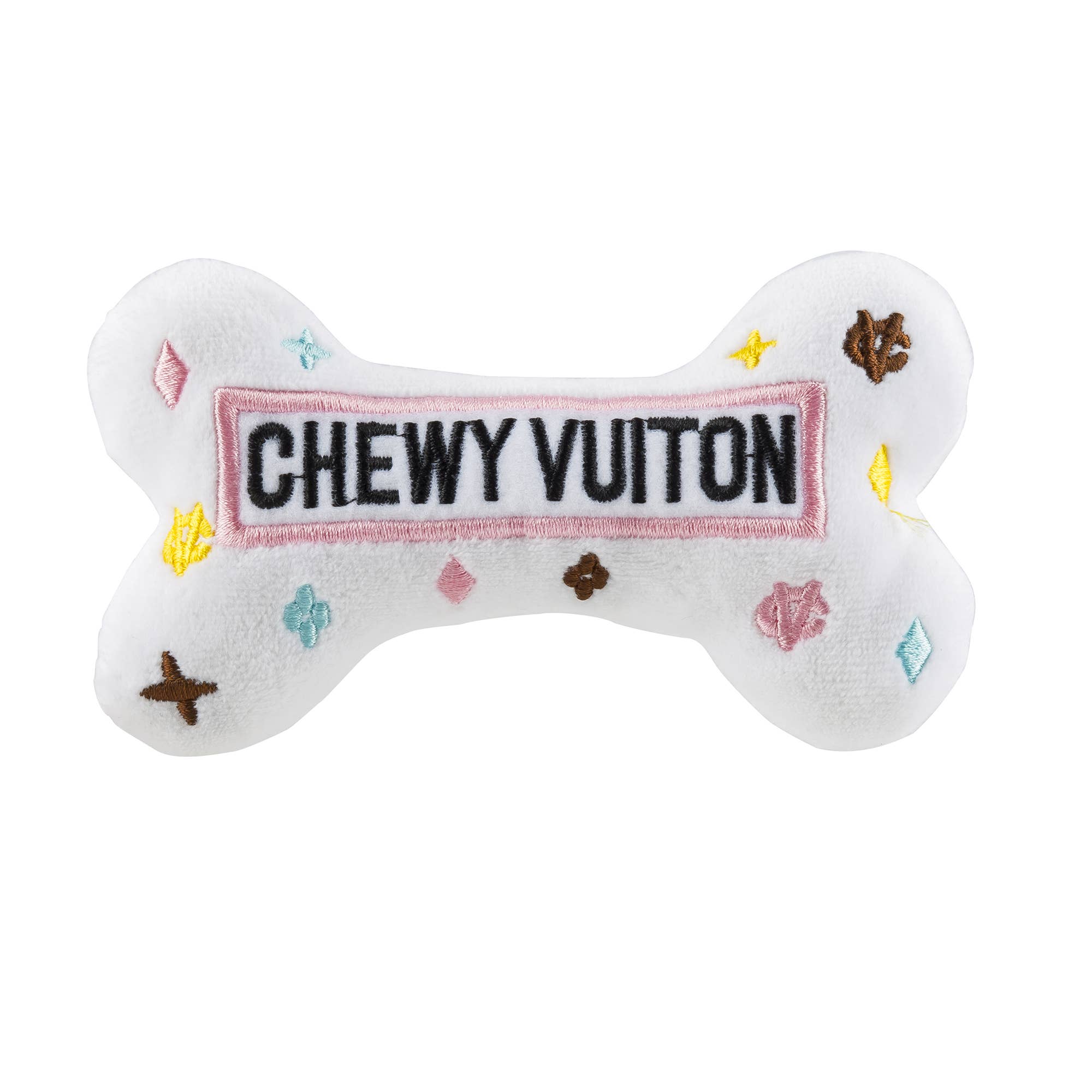 White Chewy Vuiton Bone Dog Toy SMALL-Handbags-LouisGeorge Boutique-LouisGeorge Boutique, Women’s Fashion Boutique Located in Trussville, Alabama