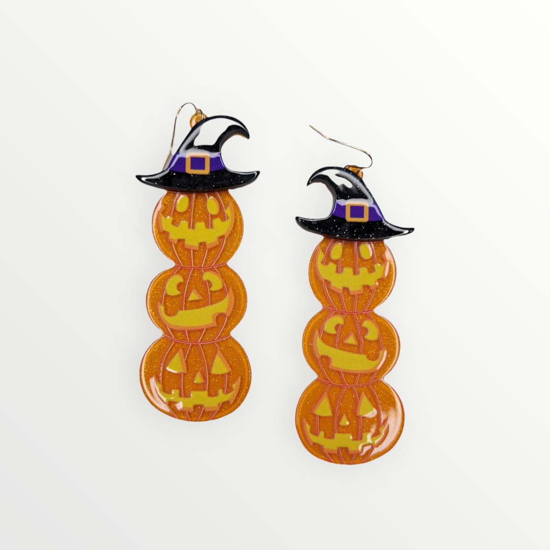 Sparkly Stacked Pumpkin Earrings-Earrings-LouisGeorge Boutique-LouisGeorge Boutique, Womenâs Fashion Boutique Located in Trussville, Alabama