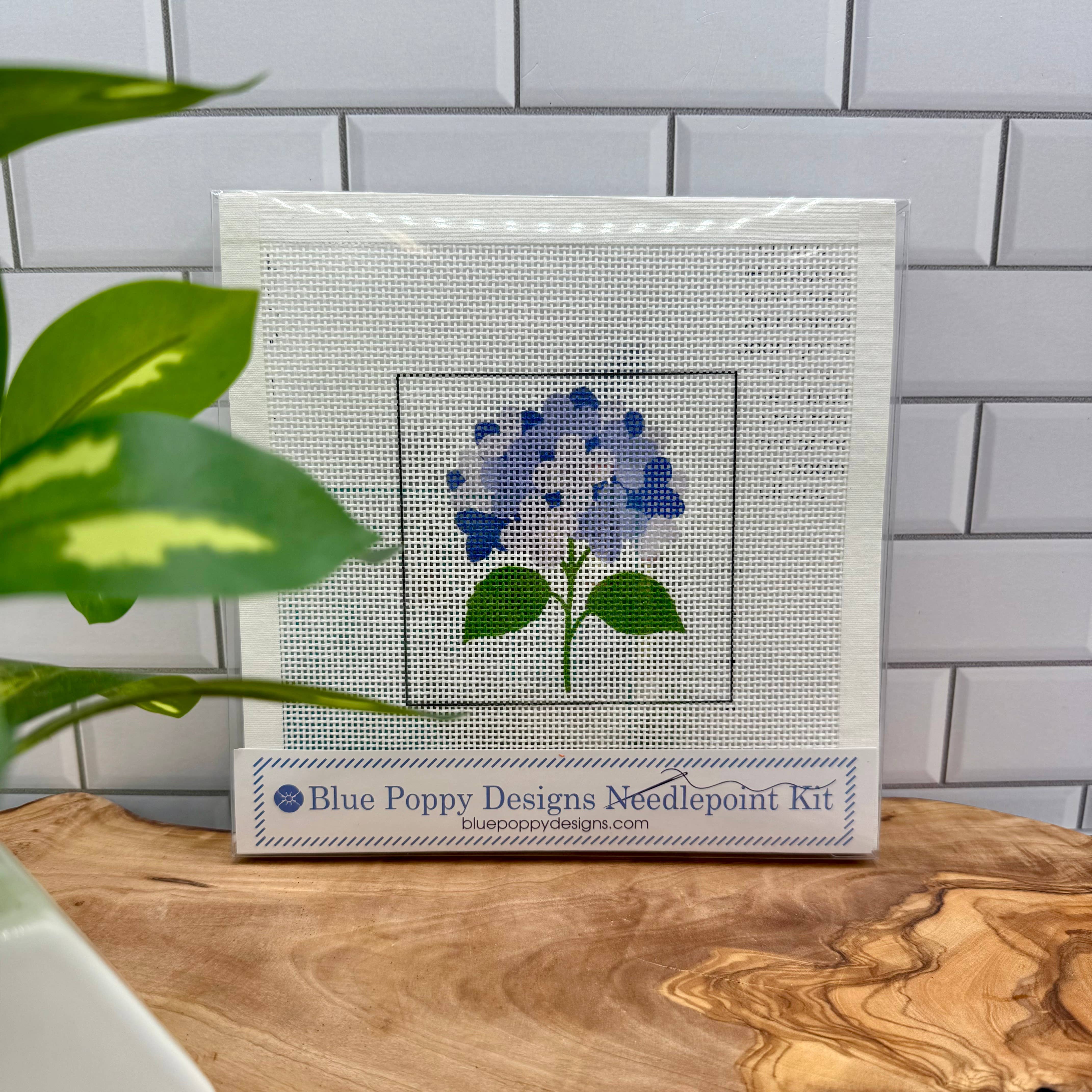 Blue Hydrangea Needlepoint Kit-Needlepoint Kit-LouisGeorge Boutique-LouisGeorge Boutique, Women’s Fashion Boutique Located in Trussville, Alabama