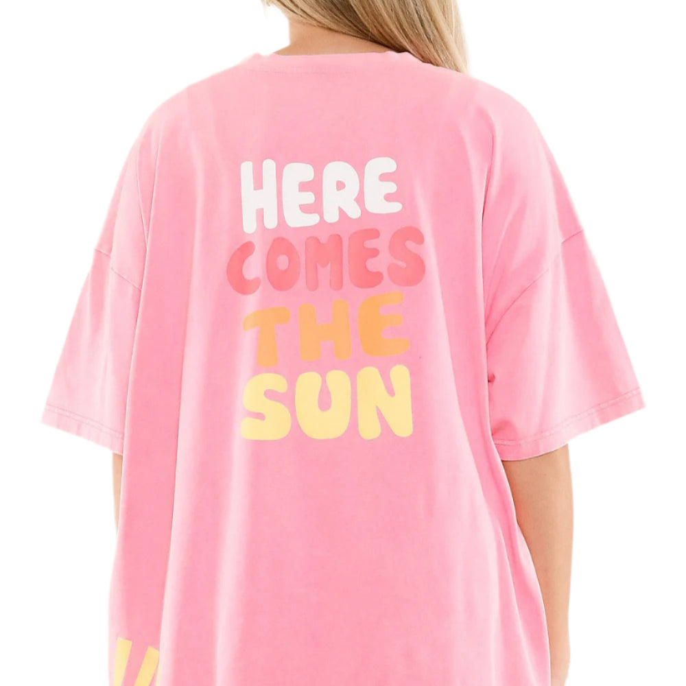 Here Comes the Sun Mineral Washed Tee-Apparel-Blue Velvet-LouisGeorge Boutique, Women’s Fashion Boutique Located in Trussville, Alabama