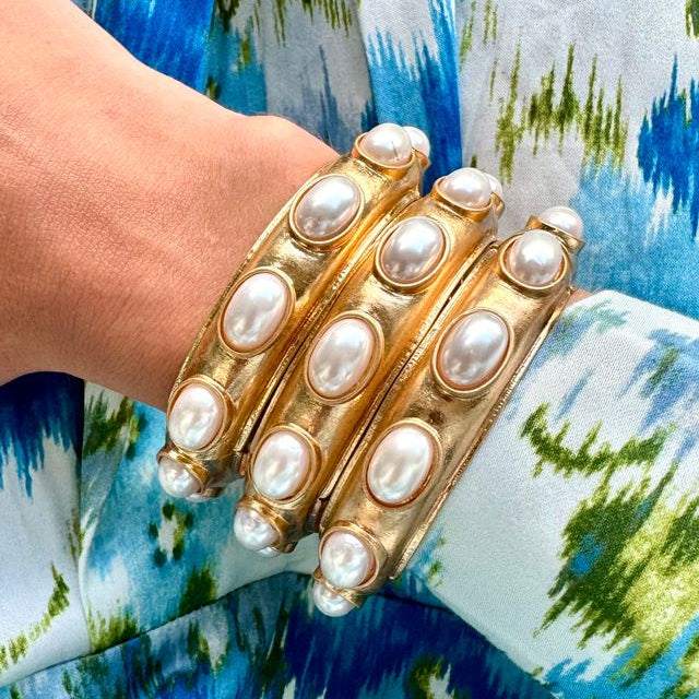 Harriette Pearl Bracelet Gold-Bracelet-Caroline Hill-LouisGeorge Boutique, Women’s Fashion Boutique Located in Trussville, Alabama