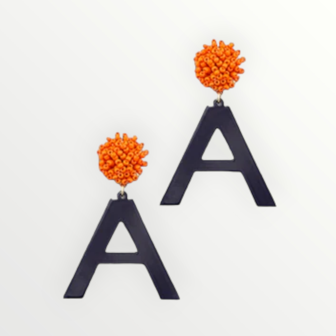 Navy & Orange A Earrings-Earrings-LouisGeorge Boutique-LouisGeorge Boutique, Women’s Fashion Boutique Located in Trussville, Alabama