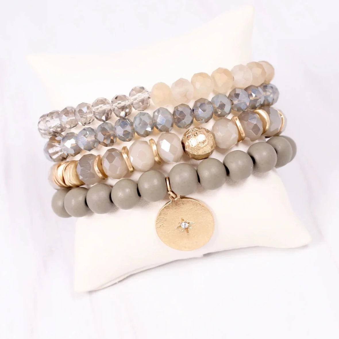 Bayberry Bracelet Set Gray-Bracelet-Caroline Hill-LouisGeorge Boutique, Women’s Fashion Boutique Located in Trussville, Alabama