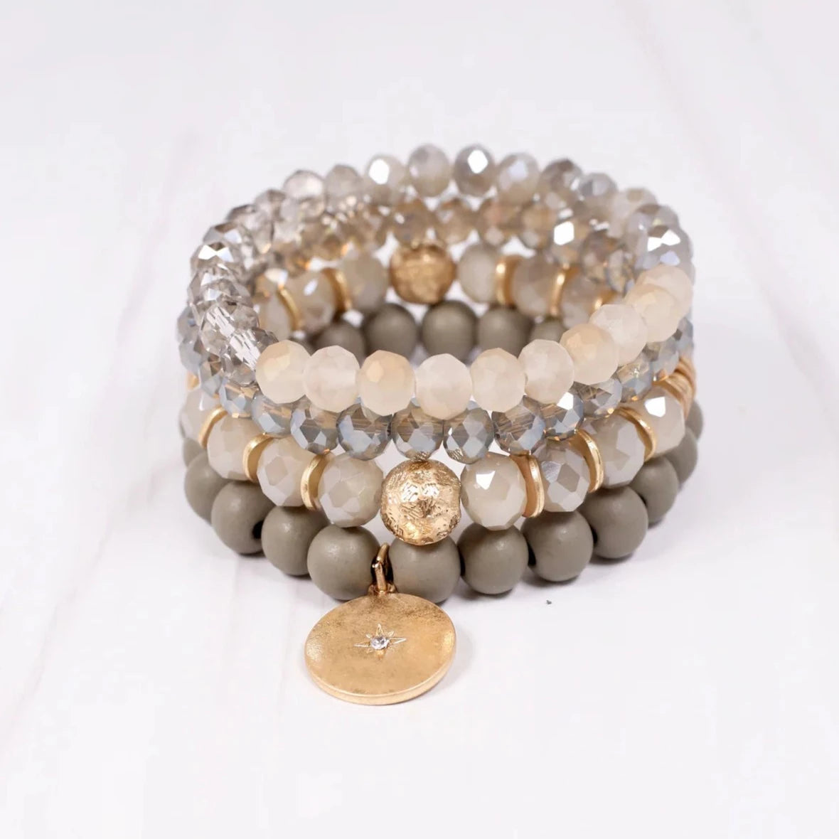 Bayberry Bracelet Set Gray-Bracelet-Caroline Hill-LouisGeorge Boutique, Women’s Fashion Boutique Located in Trussville, Alabama