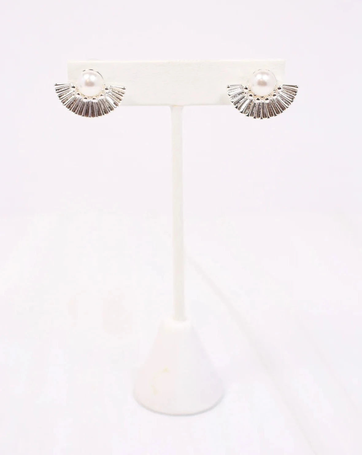 Beatrix Pearl Stud Earrings Silver-Earrings-Caroline Hill-LouisGeorge Boutique, Women’s Fashion Boutique Located in Trussville, Alabama