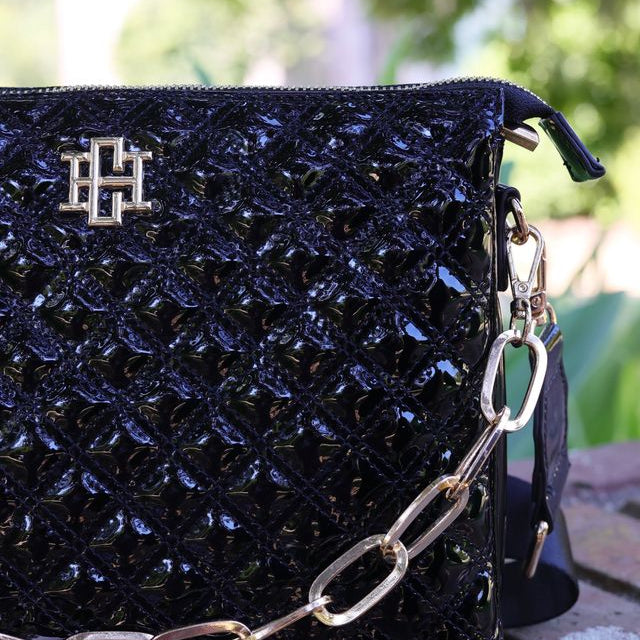 Ariana Crossbody - Black Patent-Handbags-Caroline Hill-LouisGeorge Boutique, Women’s Fashion Boutique Located in Trussville, Alabama
