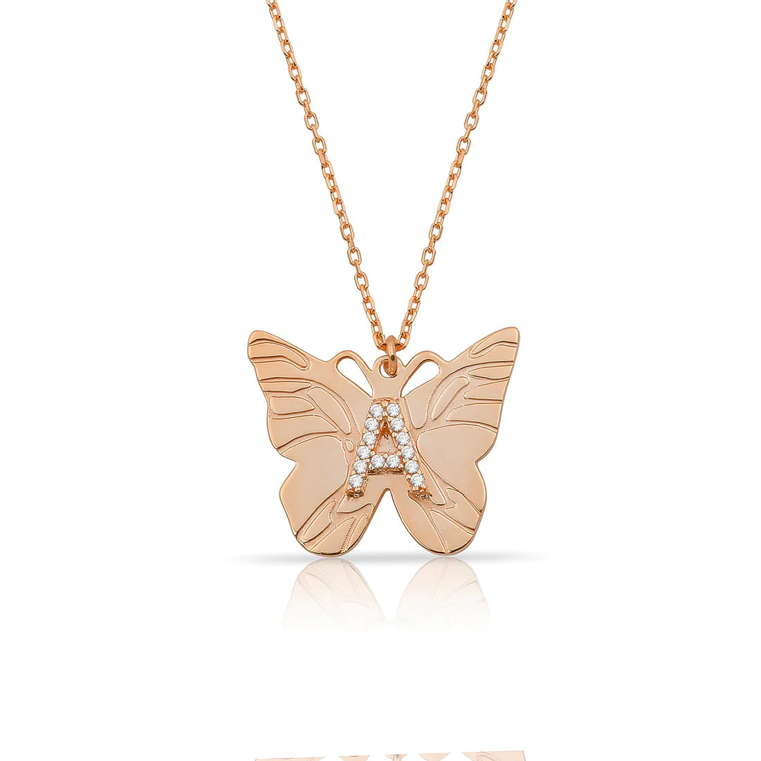 Custom Butterfly and Crystal Initial Necklace-Necklaces-The Sis Kiss©-LouisGeorge Boutique, Women’s Fashion Boutique Located in Trussville, Alabama