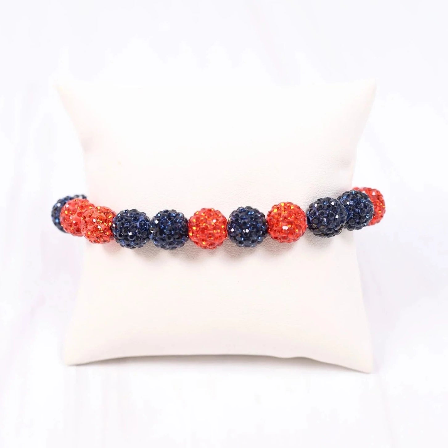 Dorothy Beaded Bracelet - Orange & Navy-Bracelets-Caroline Hill-LouisGeorge Boutique, Women’s Fashion Boutique Located in Trussville, Alabama