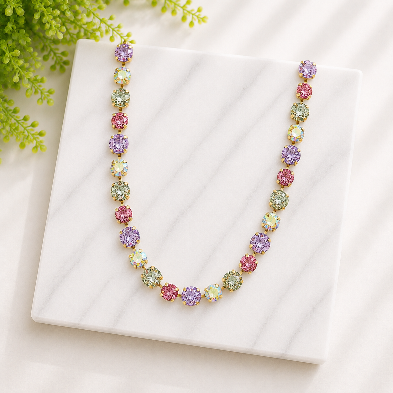 Glass Stone Bead Magnetic Necklace - Lt Multi-Necklaces-LouisGeorge Boutique-LouisGeorge Boutique, Women’s Fashion Boutique Located in Trussville, Alabama