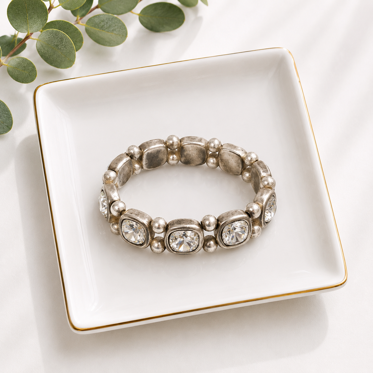 Rachel Marie Designs Zehra Stretch Bracelet - Clear-Bracelet-Rachel Marie Designs-LouisGeorge Boutique, Women’s Fashion Boutique Located in Trussville, Alabama