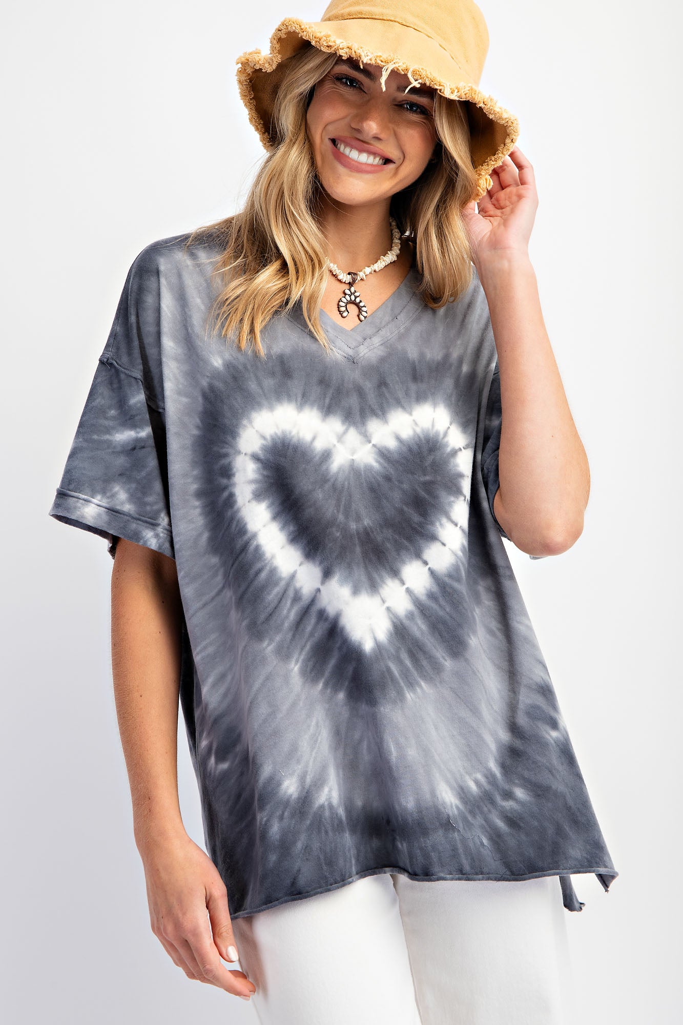 Heart Tie Dye Washed Top by Easel-Apparel-Easel-LouisGeorge Boutique, Women’s Fashion Boutique Located in Trussville, Alabama