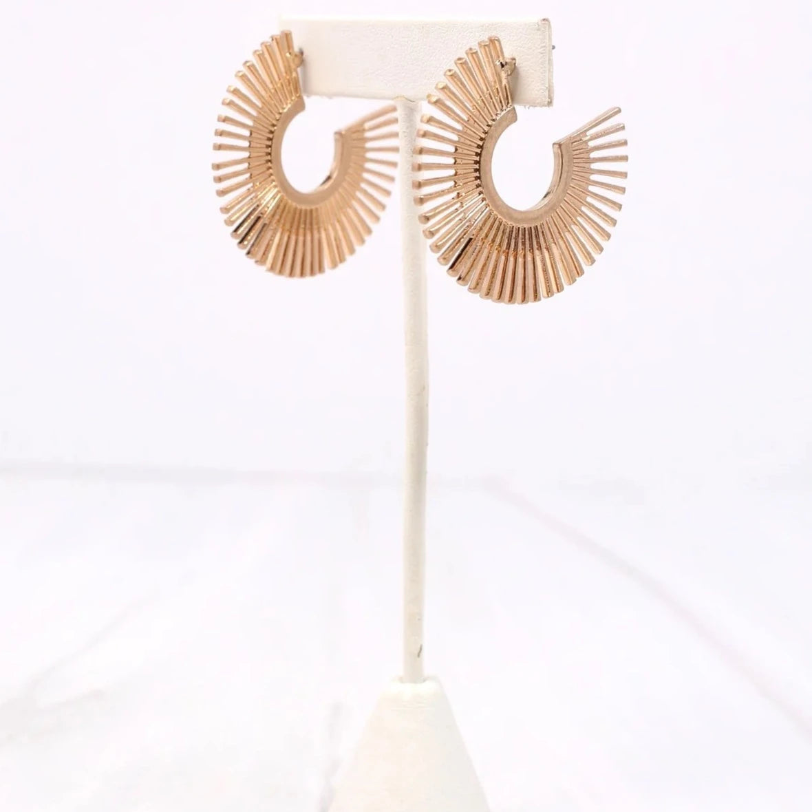 Espanola Metal Hoops Worn Gold-Earrings-Caroline Hill-LouisGeorge Boutique, Women’s Fashion Boutique Located in Trussville, Alabama