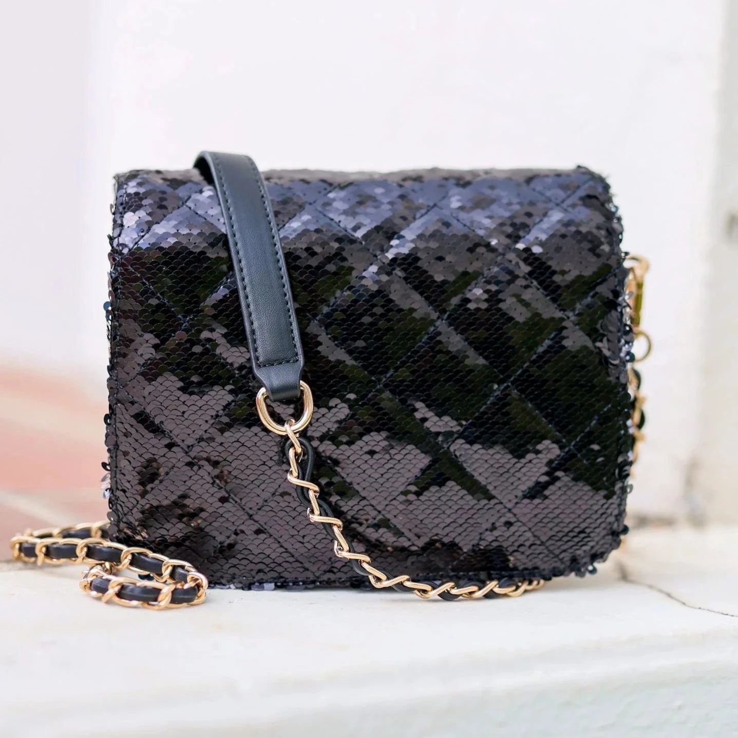 Evelyn Crossbody - Black Sequin-Crossbody-Caroline Hill-LouisGeorge Boutique, Women’s Fashion Boutique Located in Trussville, Alabama