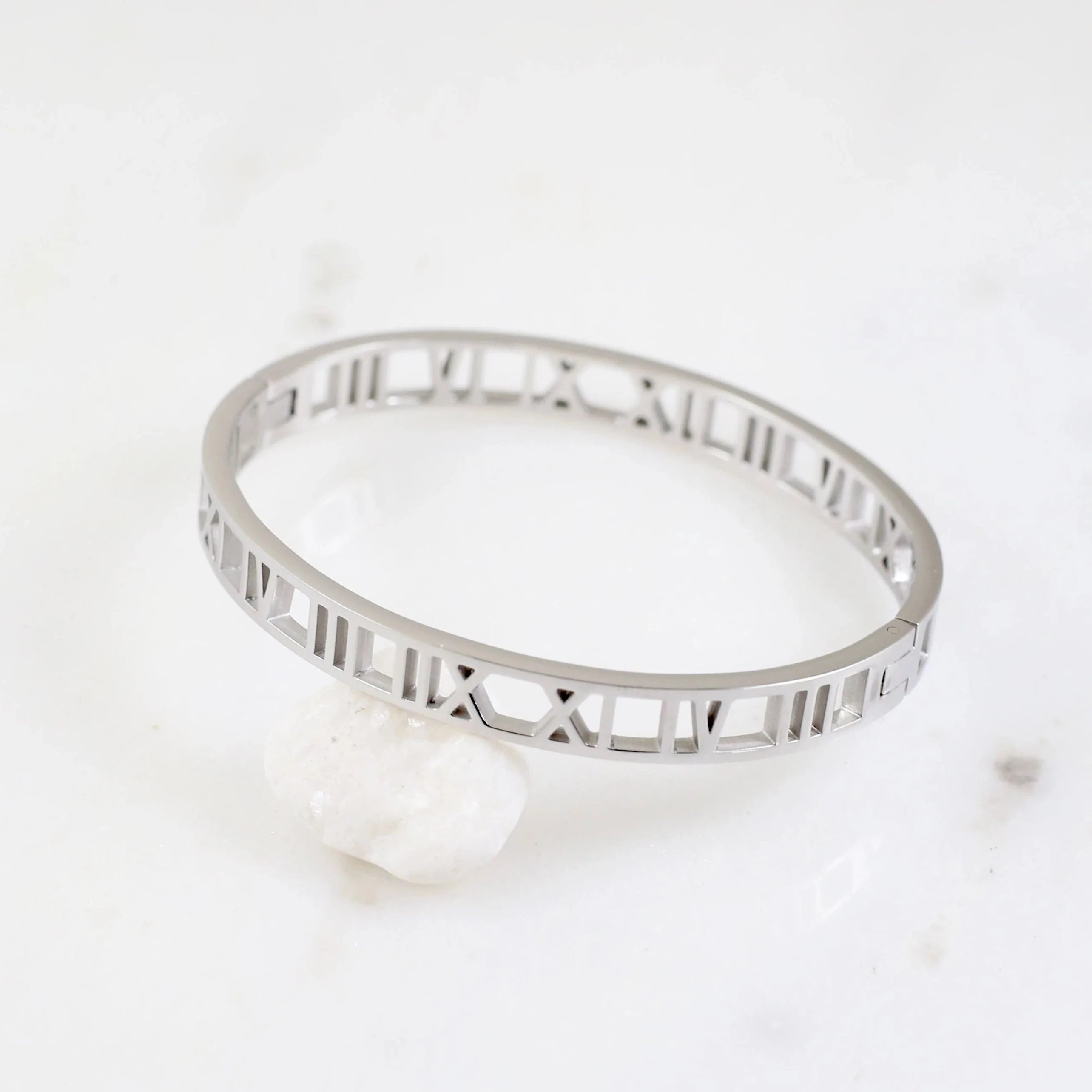 Gentry Roman Numeral Cuff Bracelet Silver-Bracelet-Caroline Hill-LouisGeorge Boutique, Women’s Fashion Boutique Located in Trussville, Alabama