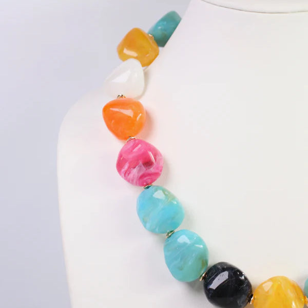 Clarksdale Marble Necklace Multi-Necklaces-Caroline Hill-LouisGeorge Boutique, Women’s Fashion Boutique Located in Trussville, Alabama