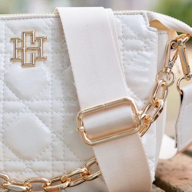 Jace Quilted Crossbody - Ivory Patent-Crossbody-Caroline Hill-LouisGeorge Boutique, Women’s Fashion Boutique Located in Trussville, Alabama