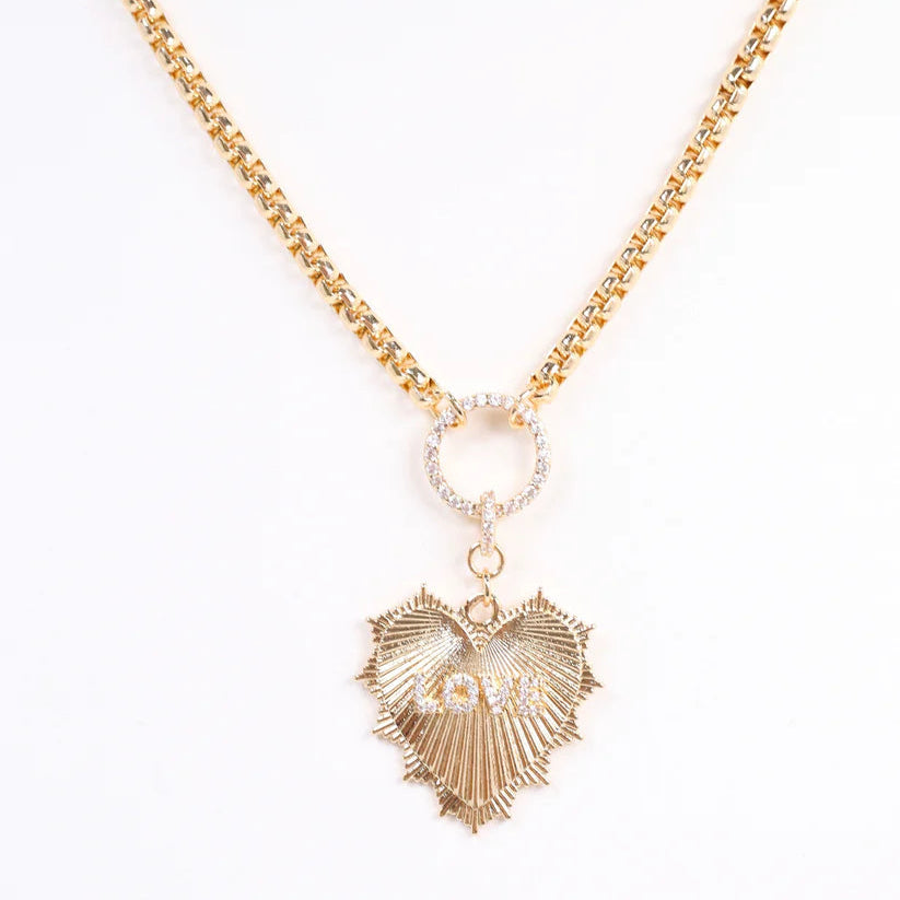 Johnson Heart Necklace GOLD-Necklaces-Caroline Hill-LouisGeorge Boutique, Women’s Fashion Boutique Located in Trussville, Alabama