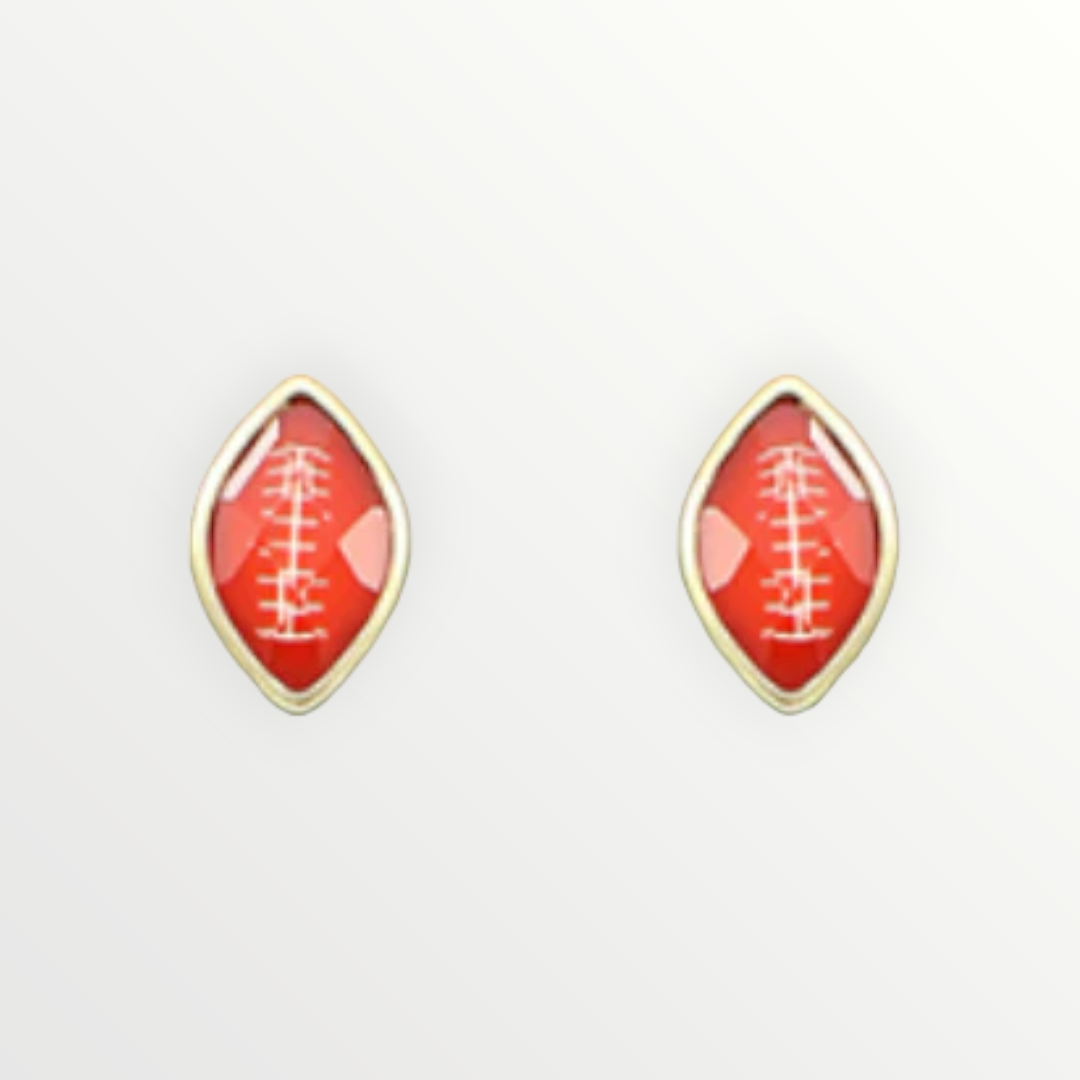Mini Red & White Football Earrings-Earrings-LouisGeorge Boutique-LouisGeorge Boutique, Women’s Fashion Boutique Located in Trussville, Alabama