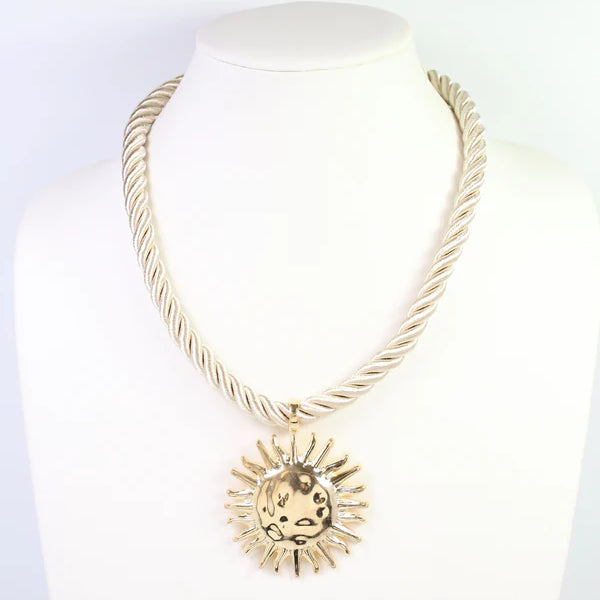 Grand Haven Sun Cord Necklace Gold-Necklaces-Caroline Hill-LouisGeorge Boutique, Women’s Fashion Boutique Located in Trussville, Alabama