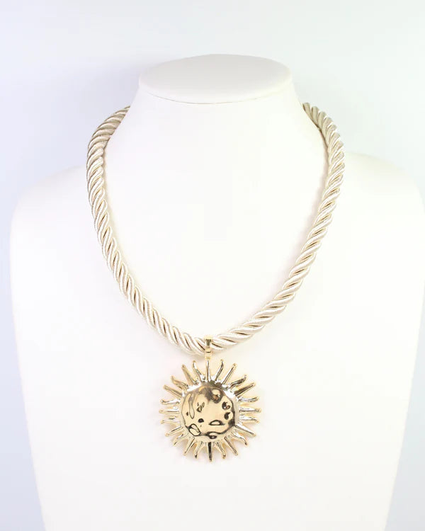Grand Haven Sun Cord Necklace Gold-Necklaces-Caroline Hill-LouisGeorge Boutique, Women’s Fashion Boutique Located in Trussville, Alabama