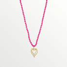 Pink & Worn Gold Double Heart Beaded Necklace-Necklace-LouisGeorge Boutique-LouisGeorge Boutique, Women’s Fashion Boutique Located in Trussville, Alabama