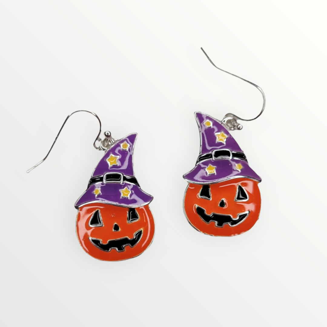 Pumpkin Witch Earrings-Earrings-LouisGeorge Boutique-LouisGeorge Boutique, Womenâs Fashion Boutique Located in Trussville, Alabama
