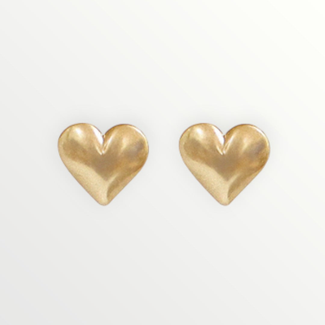 Matte Gold Heart Earrings-Earrings-LouisGeorge Boutique-LouisGeorge Boutique, Women’s Fashion Boutique Located in Trussville, Alabama