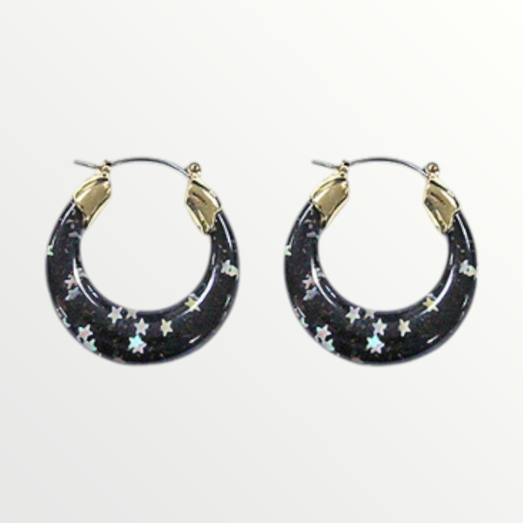 Confetti Star Hoops-Earrings-LouisGeorge Boutique-LouisGeorge Boutique, Women’s Fashion Boutique Located in Trussville, Alabama