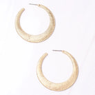 Torres Textured Hoop Earring Gold-Earrings-Caroline Hill-LouisGeorge Boutique, Women’s Fashion Boutique Located in Trussville, Alabama