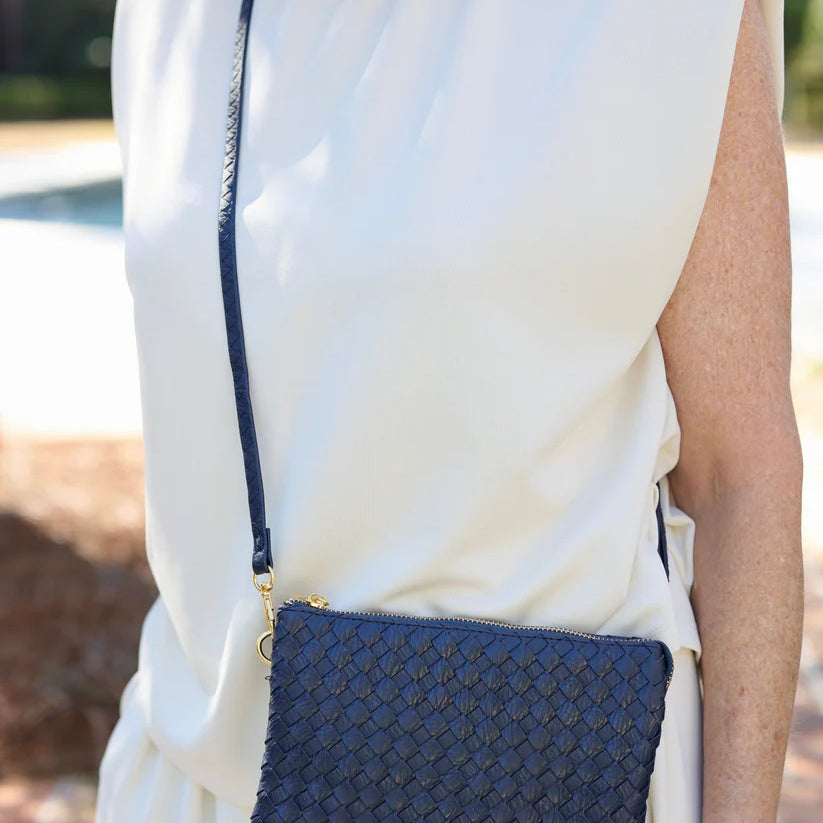Liz Crossbody Bag Woven Navy-Crossbody-Caroline Hill-LouisGeorge Boutique, Women’s Fashion Boutique Located in Trussville, Alabama