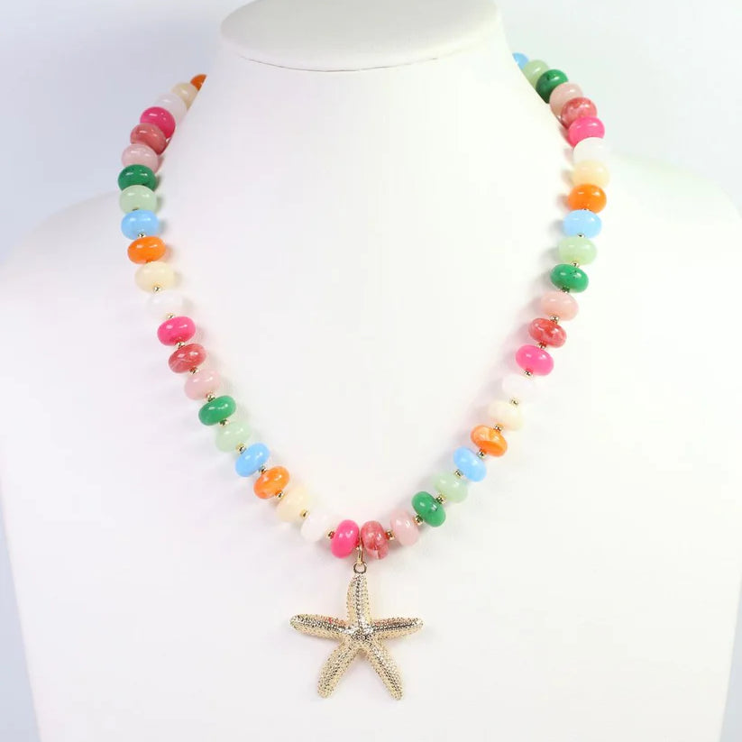 Eastport Beaded Starfish Necklace Multi-Necklaces-Caroline Hill-LouisGeorge Boutique, Women’s Fashion Boutique Located in Trussville, Alabama