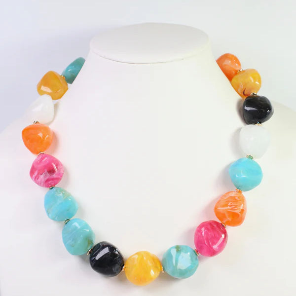 Clarksdale Marble Necklace Multi-Necklaces-Caroline Hill-LouisGeorge Boutique, Women’s Fashion Boutique Located in Trussville, Alabama