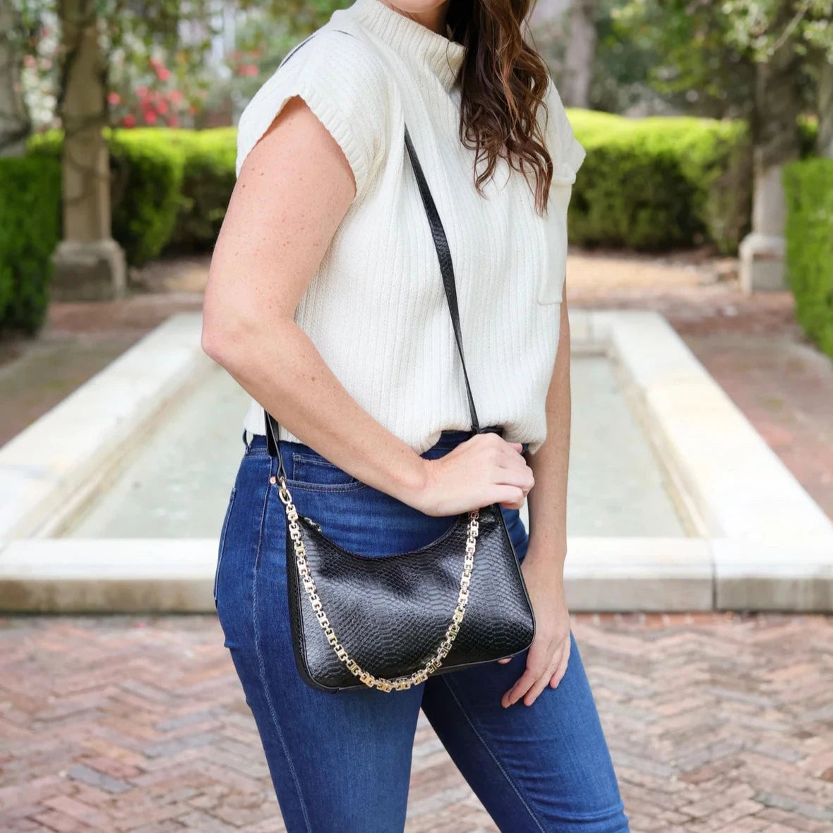 Billie Crossbody with Chain - Black-Crossbody-Caroline Hill-LouisGeorge Boutique, Women’s Fashion Boutique Located in Trussville, Alabama