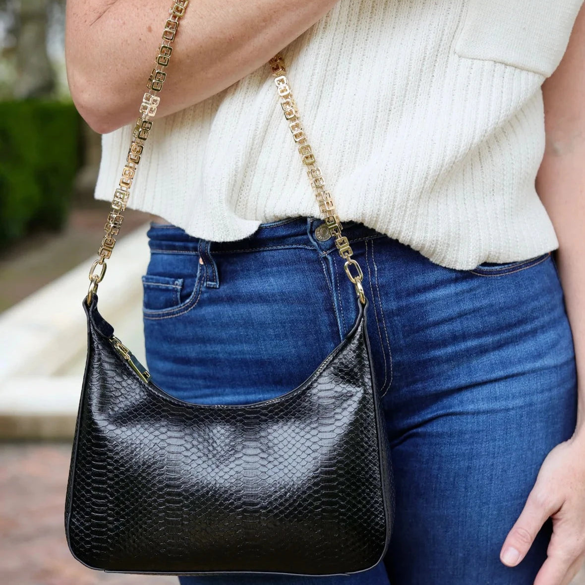 Billie Crossbody with Chain - Black-Crossbody-Caroline Hill-LouisGeorge Boutique, Women’s Fashion Boutique Located in Trussville, Alabama