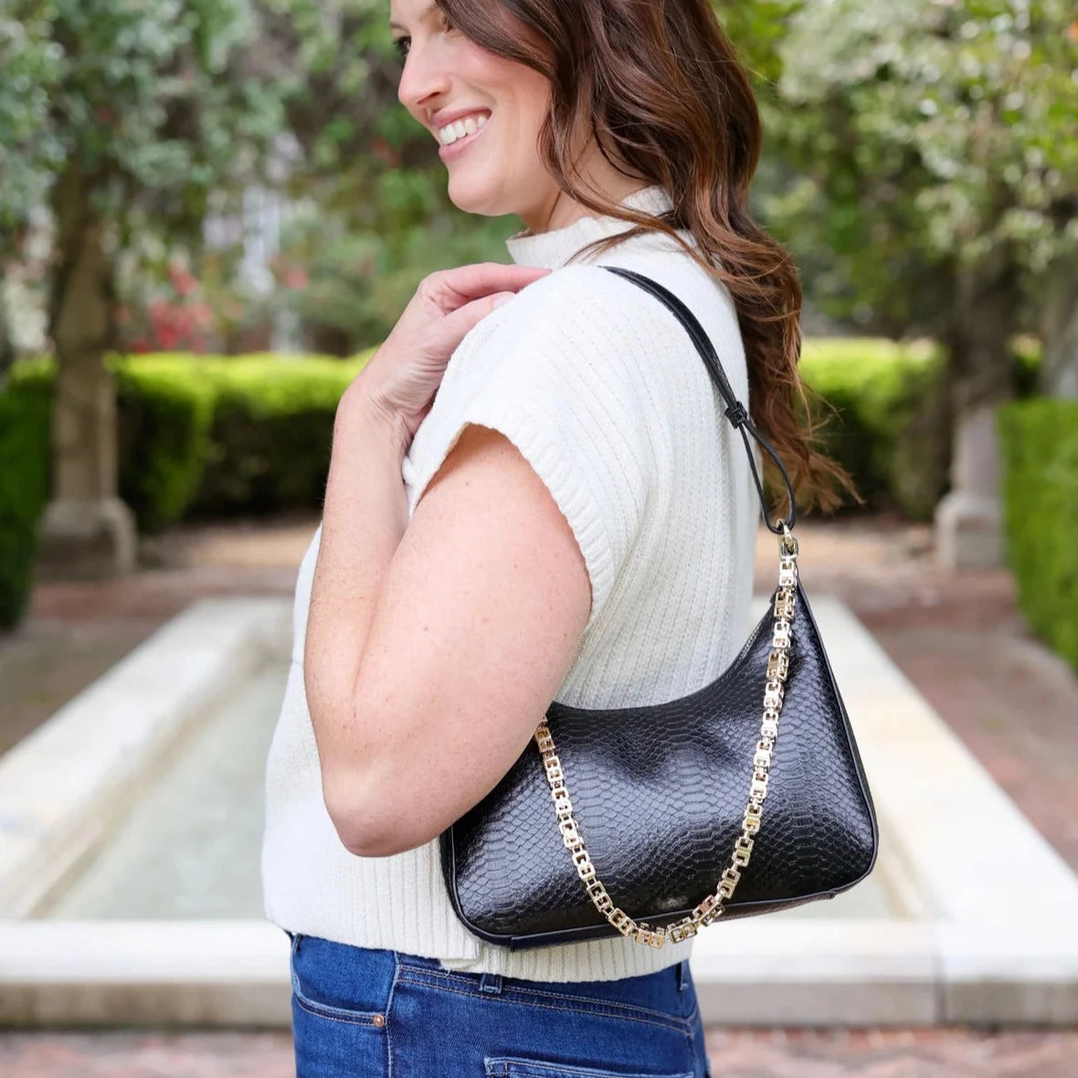 Billie Crossbody with Chain - Black-Crossbody-Caroline Hill-LouisGeorge Boutique, Women’s Fashion Boutique Located in Trussville, Alabama