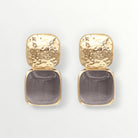 Grey Gemstone & Gold Stacked Earrings-Earrings-LouisGeorge Boutique-LouisGeorge Boutique, Women’s Fashion Boutique Located in Trussville, Alabama