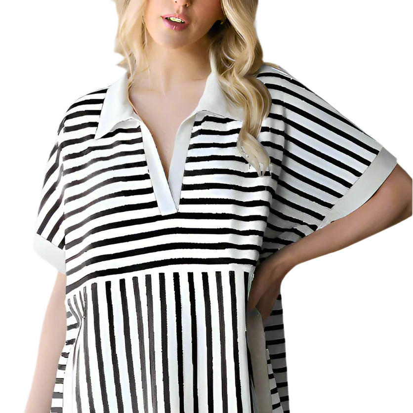 Cream & Black Striped Top - Plus/Regular-Apparel-Heimish-LouisGeorge Boutique, Women’s Fashion Boutique Located in Trussville, Alabama