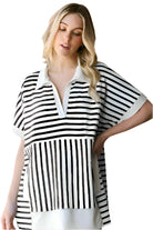 Cream & Black Striped Top - Plus/Regular-Apparel-Heimish-LouisGeorge Boutique, Women’s Fashion Boutique Located in Trussville, Alabama